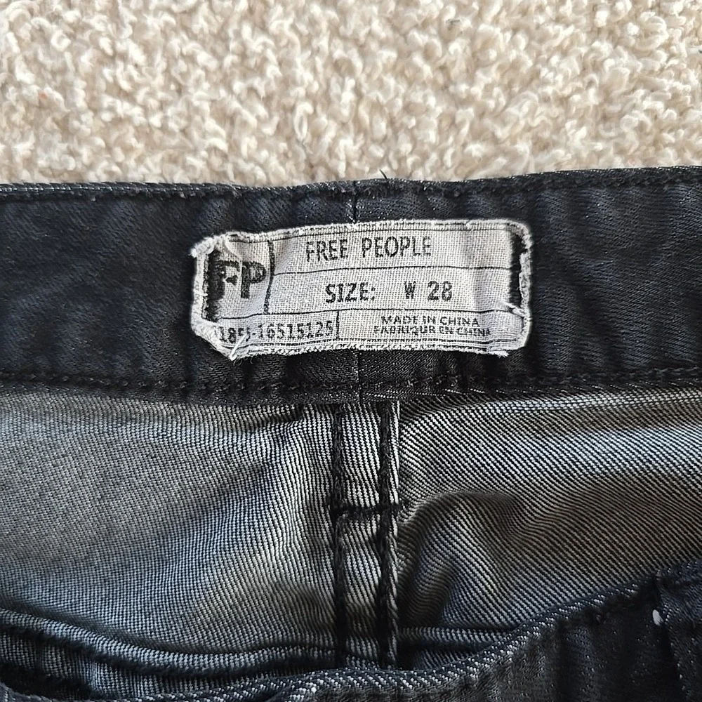 Free People Women's Distressed Skinny Ankle Jean Black Size‎ 28 Festival Grunge